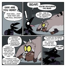 carmen_the_crow, marcos_the_bear, uva_the_raccoon, mythology, diegutan