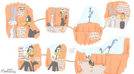 bugs_bunny, daffy_duck, road_runner_(looney_tunes), looney_tunes, warner_brothers