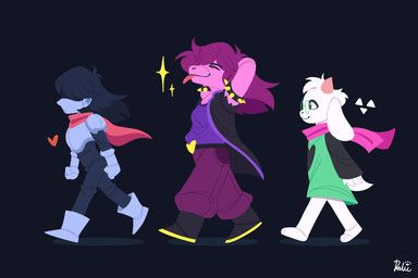 kris_dreemurr, ralsei, susie_(deltarune), deltarune, undertale_(series)