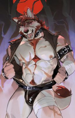 seatohao, abdominal_scar, accessory, anthro, arm_wraps