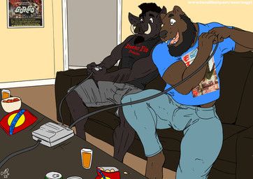 whitecolt_productions, anthro, bear, beard, black_beard