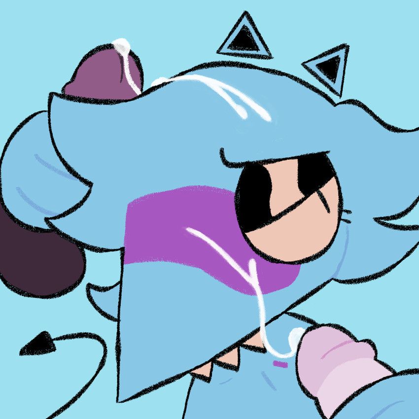 cyana_(hexedcyana), hexedcyana, blue_body, blue_skin, blush