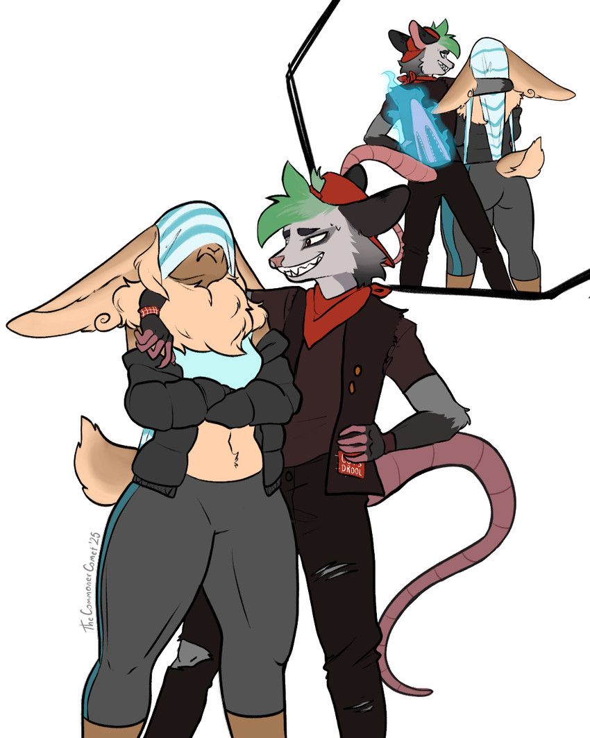 fluff_(mysticfluff), thecommonercomet, american_opossum, anthro, arm_on_shoulder