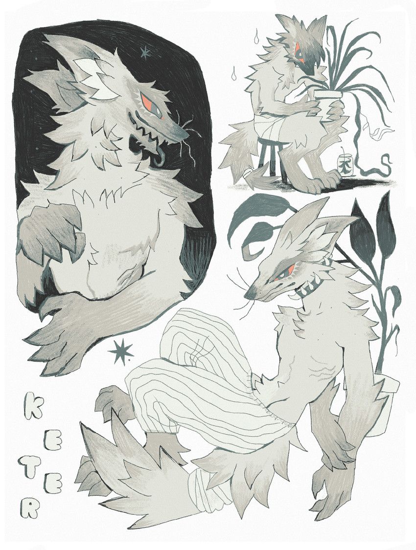 thorn_paw, 2_mouths, 5_fingers, ambiguous_anthro, ambiguous_gender