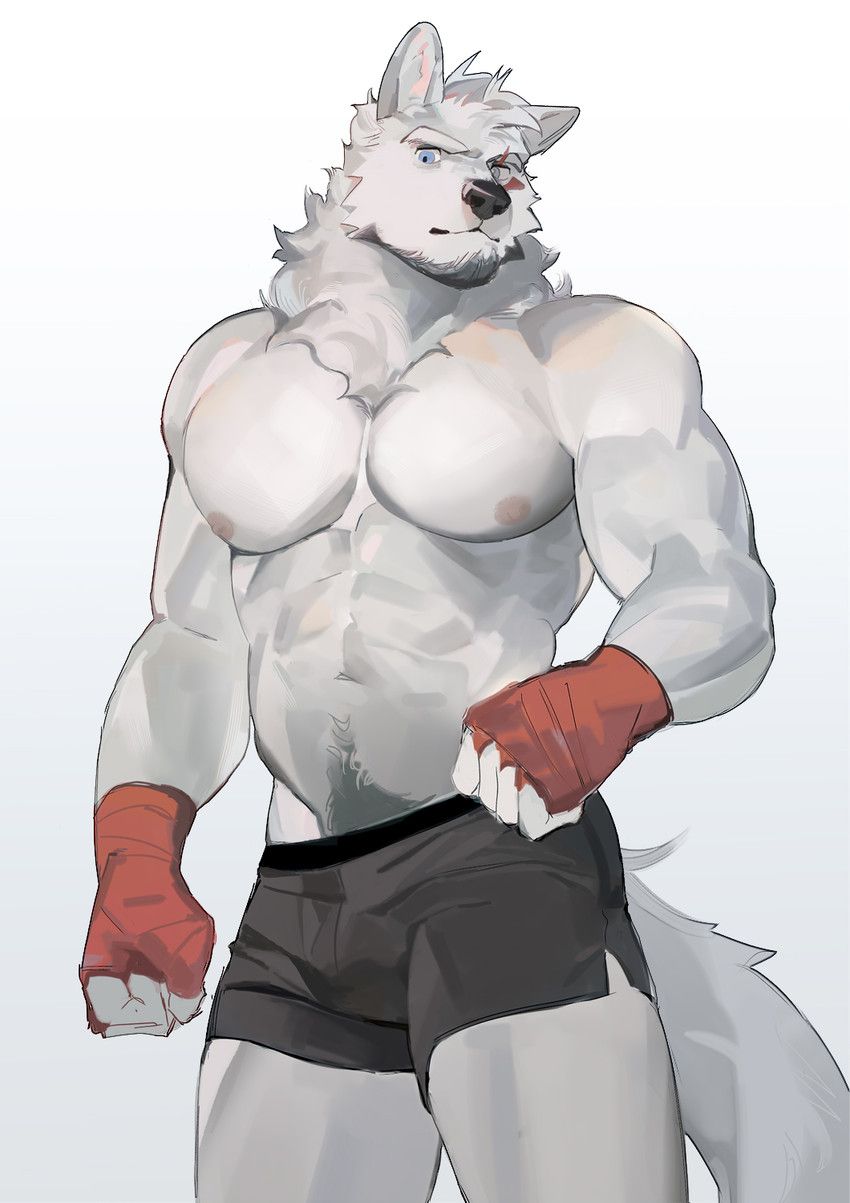 seatohao, abs, anthro, beard, biceps