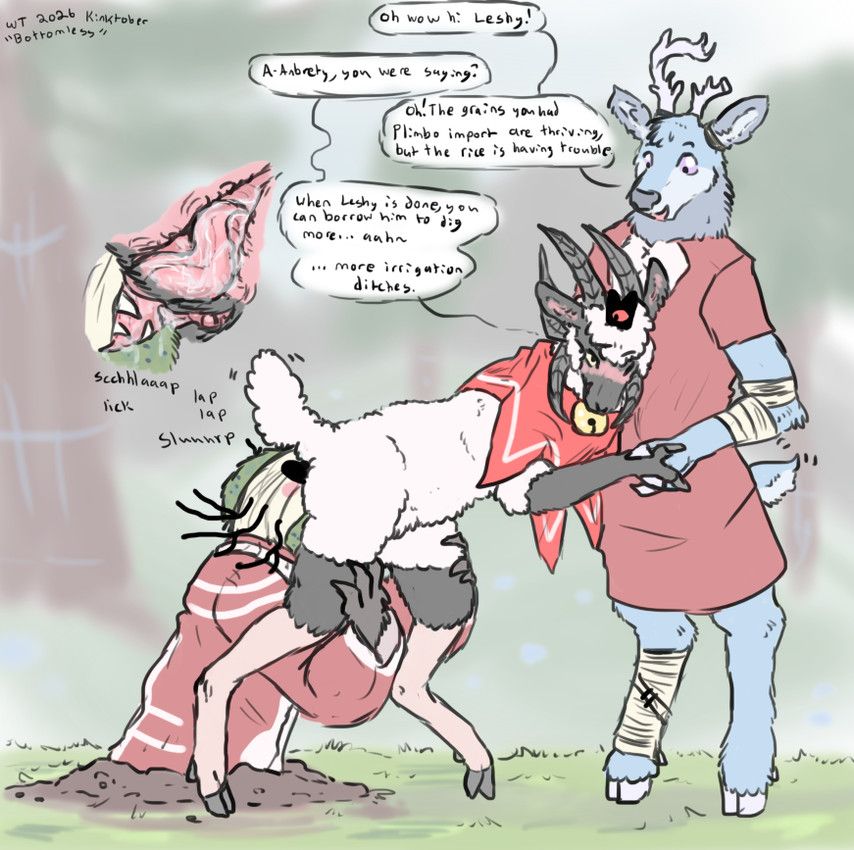 fan_character, lamb_(cult_of_the_lamb), leshy_(cult_of_the_lamb), red_crown_(cult_of_the_lamb), cult_of_the_lamb
