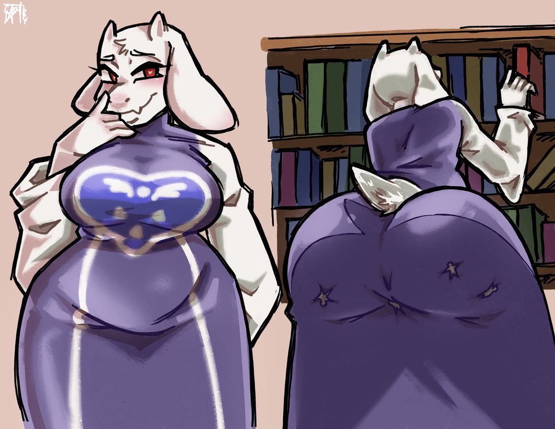 toriel, undertale_(series), iddyyart, anthro, big_breasts