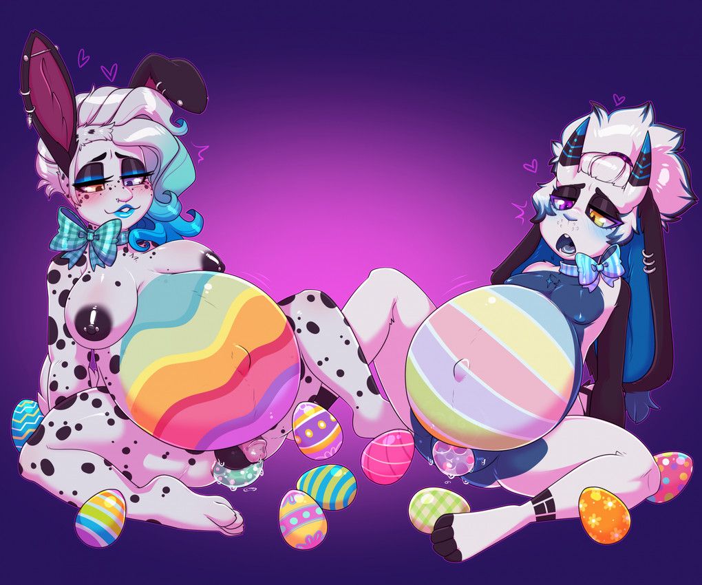 nekrozs_(character), zia_dog, easter, ryunwoofie, anal_oviposition