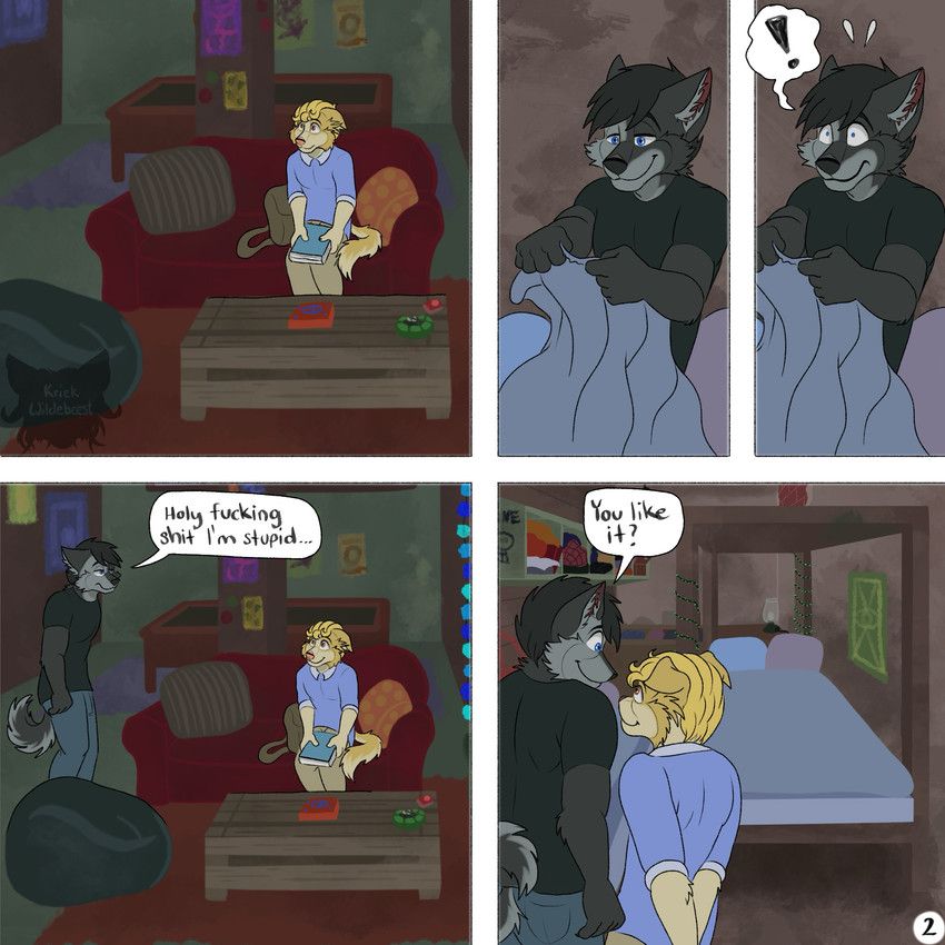 jeremy_(kriek_wildebeest), tom_(kriek_wildebeest), kriek_wildebeest, 5_panel_comic, anthro