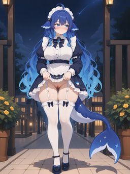 5_fingers, accessory, ahoge, aquatic, bangs
