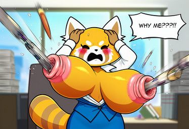 retsuko, ailurid, anthro, areola, big_areola