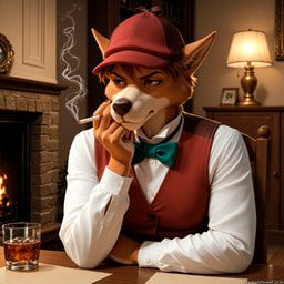 sherlock_hound, alcohol, anthro, beverage, black_nose