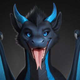 black_body, black_fur, black_sclera, blue_body, blue_eyes