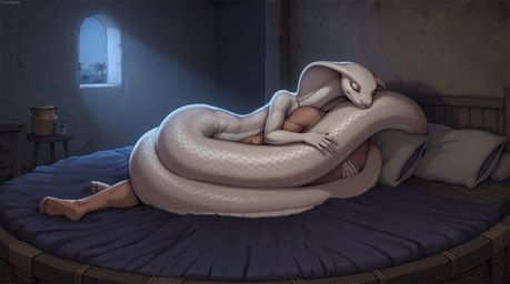 anthro, apode, bed, bedroom, claws