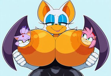 amy_rose, blaze_the_cat, rouge_the_bat, almost_fully_inside, annoyed