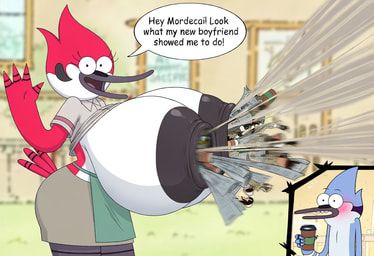 margaret_smith_(regular_show), mordecai_(regular_show), anthro, apron, areola