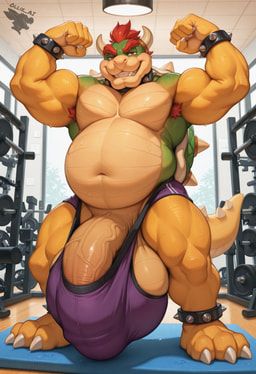 bowser, 3_toes, 5_fingers, anklet, anthro