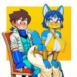 krystal_(star_fox), mega_man_(character), abs, accessory, anthro