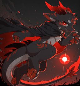 2_horns, 4_toes, anthro, black_body, black_fur