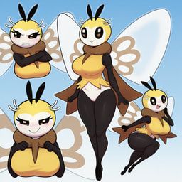 4_fingers, antennae_(anatomy), anthro, big_breasts, blush