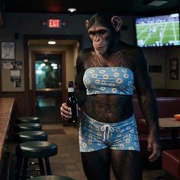 5_fingers, alcohol, anthro, ape, bar