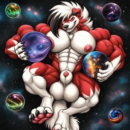 4_toes, abs, animal_genitalia, anthro, balls
