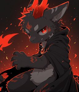 2_horns, 5_fingers, anthro, black_body, black_clothing