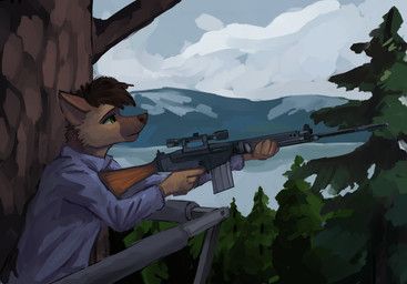 fn_herstal, tazal, anthro, battle_rifle, canid