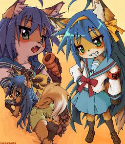 konata_izumi, lucky_star, wakazhi, 2026, 5_fingers