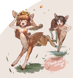 mullmull, animal_ears, breasts, brown_body, brown_fur