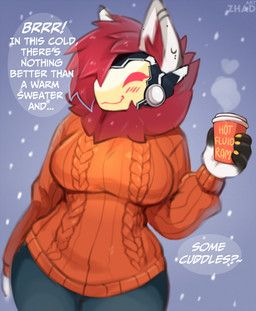 zhadart, anthro, armorless_protogen, beverage, bottomwear