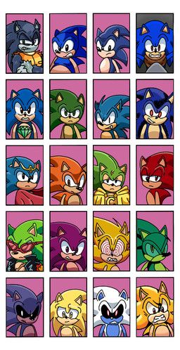 cinos_the_anti-sonic, cosmic_the_hedgehog, extra_life_sonic, fleetway_sonic_(character), scourge_the_hedgehog