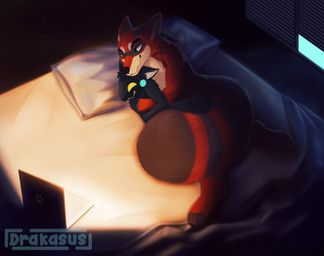 drakasus, anthro, bed, bed_covers, bedding
