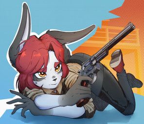 elisa_(kosatich), smith_&_wesson, kosatich, action_pose, anthro