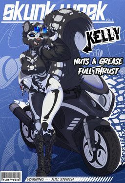 kelly_(fluffy_void), fluffy_void, anthro, biohazard_symbol, blue_eyes