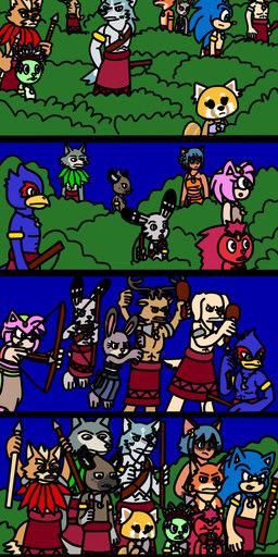 amy_rose, beastman, falco_lombardi, fan_character, flaky_(htf)