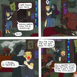 jeremy_(kriek_wildebeest), ravi_(kriek_wildebeest), tom_(kriek_wildebeest), kriek_wildebeest, 4_panel_comic