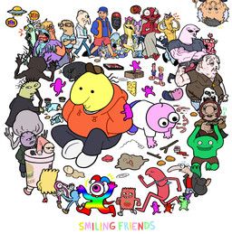 3d_squelton, allan_red, bill_(smiling_friends), brittney_(smiling_friends), brown_alien_dudebro
