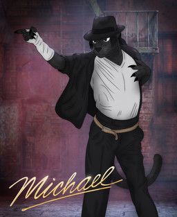 michael_jackson, nicolasthewolf, anthro, black_body, black_clothing
