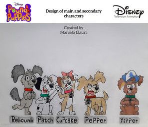 cupcake_(pound_puppies), dipper_pines, patches_(pound_puppies), pepper_(pound_puppies), rebound_(pound_puppies)