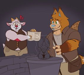 colt_(notabird), bigtimekudo, anthro, bag, belly
