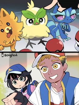 ash_ketchum, female_protagonist_(pokemon_wiwa), laios_touden, delicious_in_dungeon, nintendo