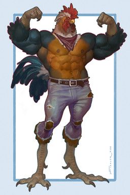 taran_fiddler, abs, anthro, avian, avian_caruncle