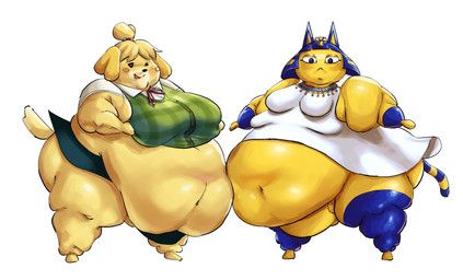 ankha_(animal_crossing), isabelle_(animal_crossing), animal_crossing, nintendo, comedii