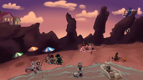 binsa_(gray_the_horse), gray_(gray_the_horse), pristina_(character), solem_(tidal_change), sunman_(fish!)