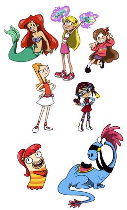 ariel_(disney), bea_goldfishberg, candace_flynn, mabel_pines, sabrina_spellman