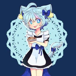 yumemin, accessory, animal_ears, animal_humanoid, blue_eyes