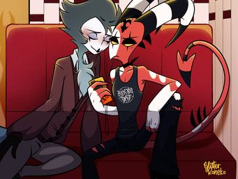 blitzo_(helluva_boss), stolas_(helluva_boss), hellaverse, helluva_boss, glitterkoneko