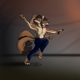 dom_(coyote-only), coyote-only, 2_heads, 2_tails, 4_arms