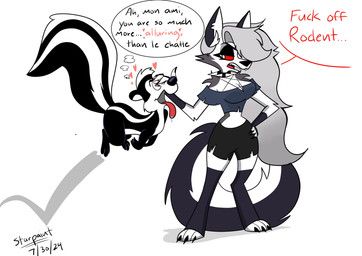 loona_(helluva_boss), pepe_le_pew, hellaverse, helluva_boss, looney_tunes